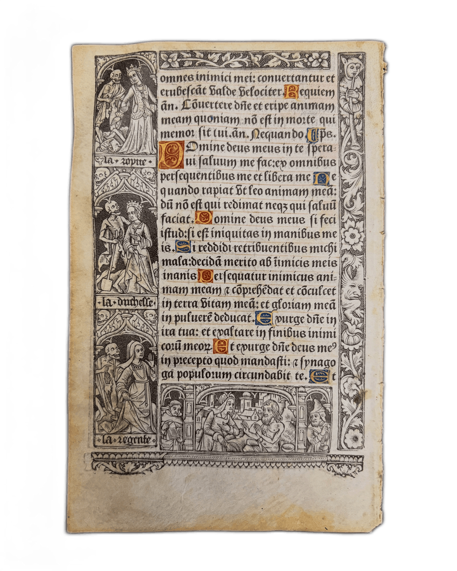 Dance of Death, Book of Hours leaf, c. 1502 · Philippe Pigouchet